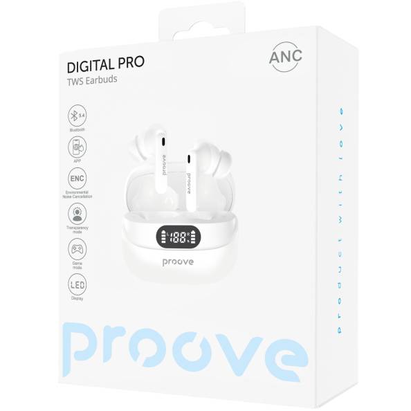 Гарнитура PROOVE Digital Pro TWS with ANC White (TWAP54002202) Акустическое оформление закрытые