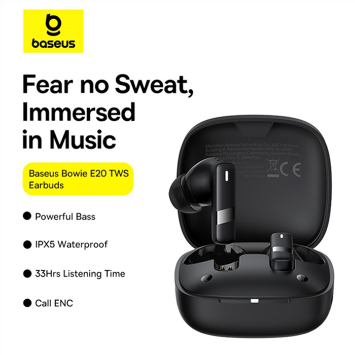 Изображение Гарнитура BASEUS Bowie E20 True Wireless Cluster Black (A00069700113-00)