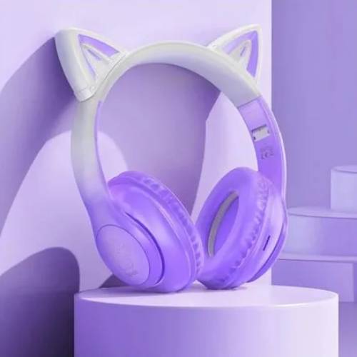 Гарнітура HOCO W42 Cat Purple Grape (6931474795854) Конструкція накладні (накладаються на вухо)
