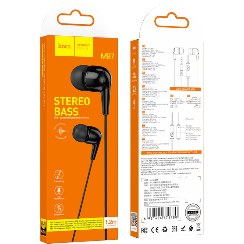 Внешний вид Гарнитура HOCO M97 Enjoy Black (6931474771780)