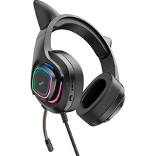 Гарнітура HOCO W107 Cute Cat Ears Phantom (6931474791252)
