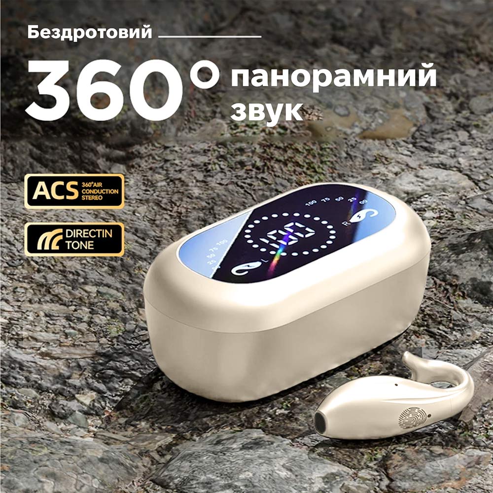 Гарнітура INSPIRE M66 Beige Додатково Bluetooth 5.4; Ємність кейсу 300 мАг; навушників 40 мАг; Ступінь захисту IPX5