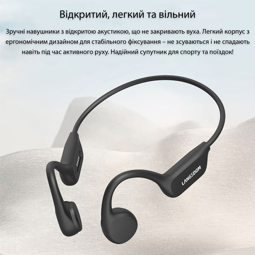 Гарнітура LANGSDOM Open Ear Sport BE17 Black Вид гарнітура