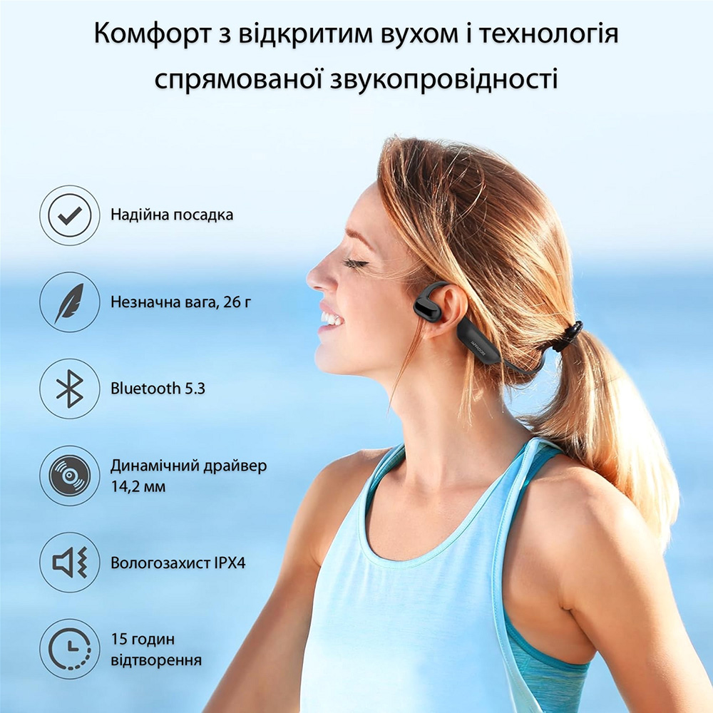 Гарнітура LANGSDOM Opetec Race 4 BE09 Black Кріплення дуга (на шию)