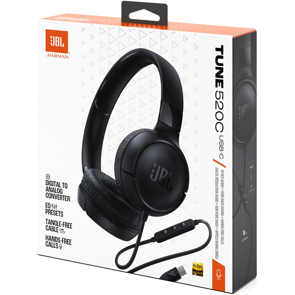 Изображение Гарнитура JBL TUNE 520C Black (JBLT520CBLK)