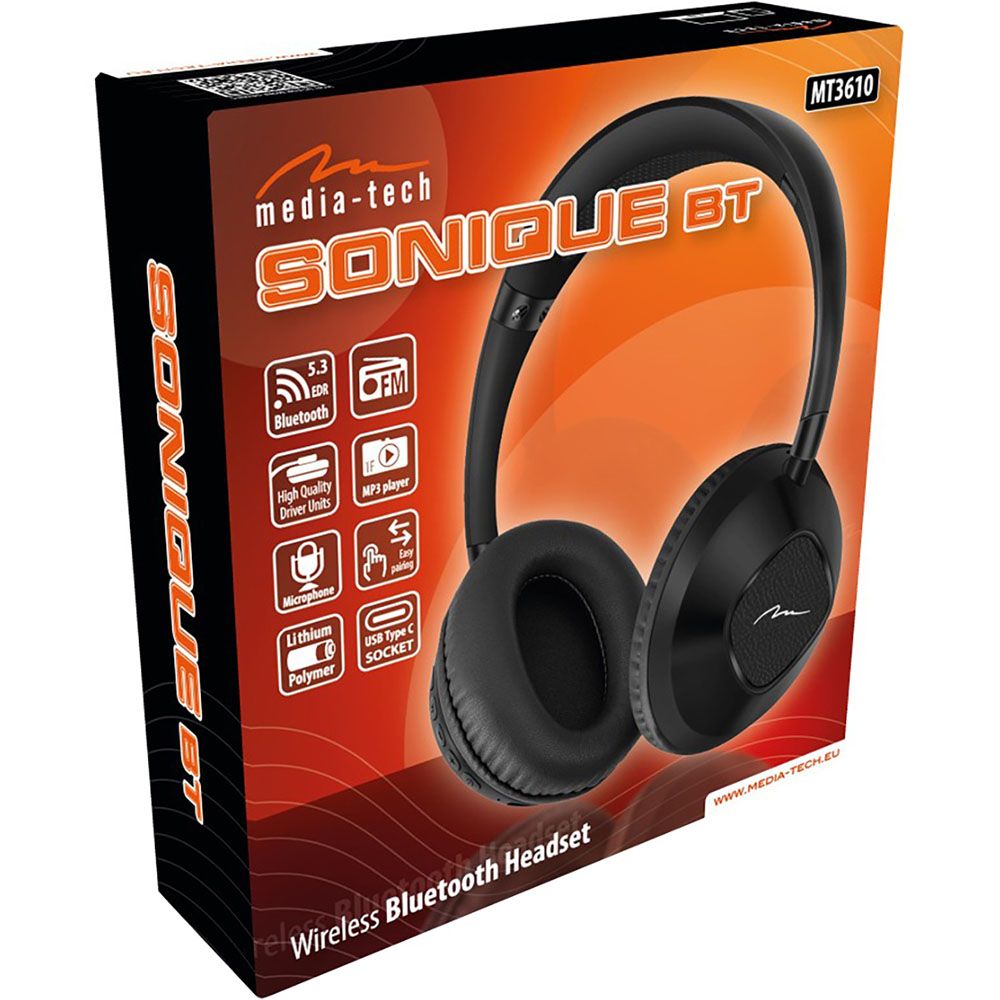 Фото Гарнитура MEDIA-TECH SONIQUE DS-2 Black (MT3610)