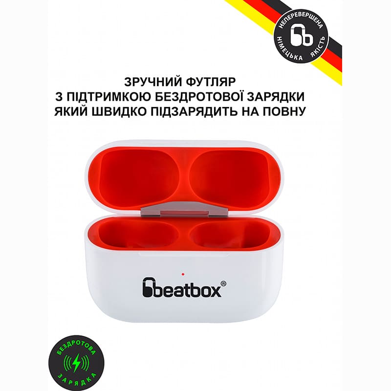 Гарнітура BEATBOX PODS PRO 1 Wireless charging White/Red (bbppro1wcwr) Конструкція внутрішньоканальні (у вушний канал)