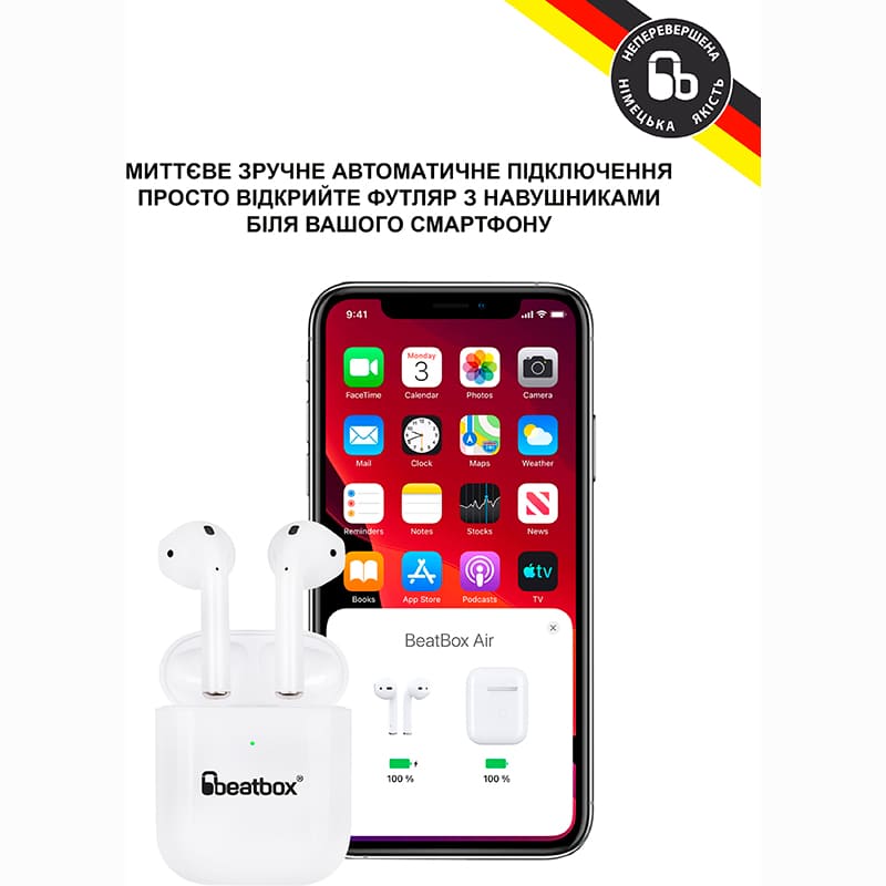 Гарнитура BEATBOX PODS AIR 2 Wireless charging White (bbpair2wcw) Дополнительно Объёмное звучание в 360°