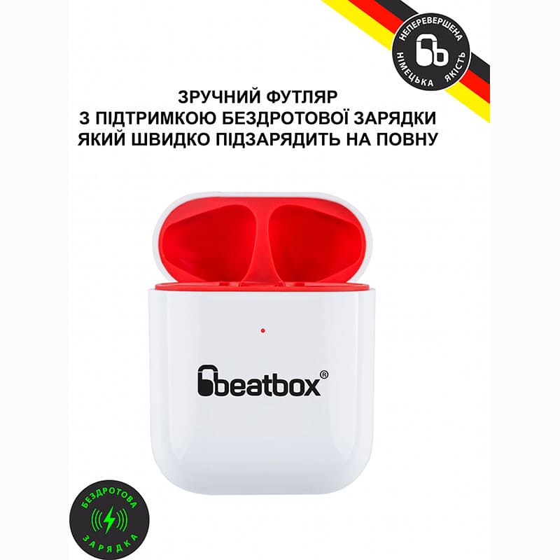 Внешний вид Гарнитура BEATBOX PODS AIR 2 Wireless charging White/Red (bbpair2wcwr)