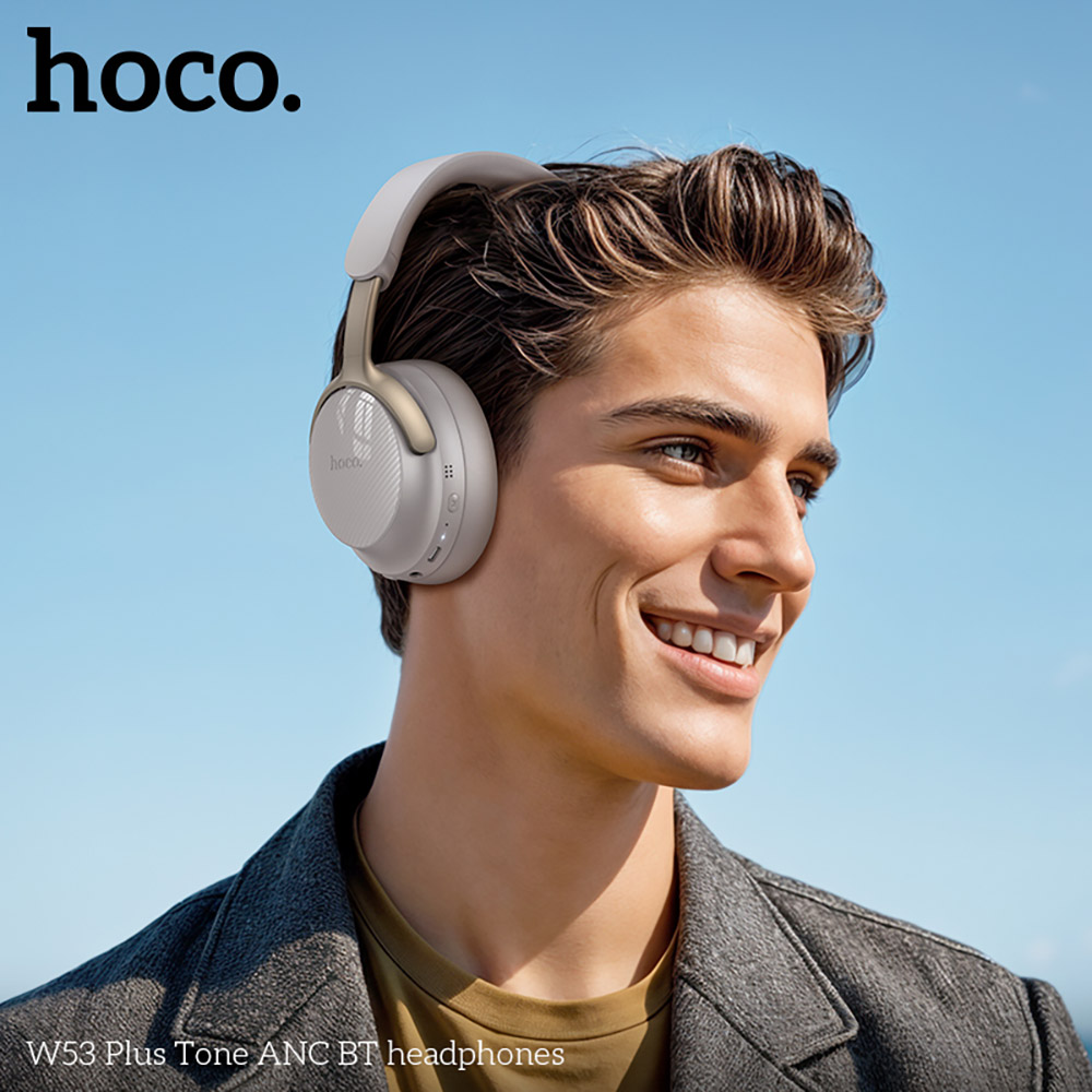 Гарнитура HOCO W53 Plus Tone ANC Grey (6942007646611) Крепление дуга (над головой)