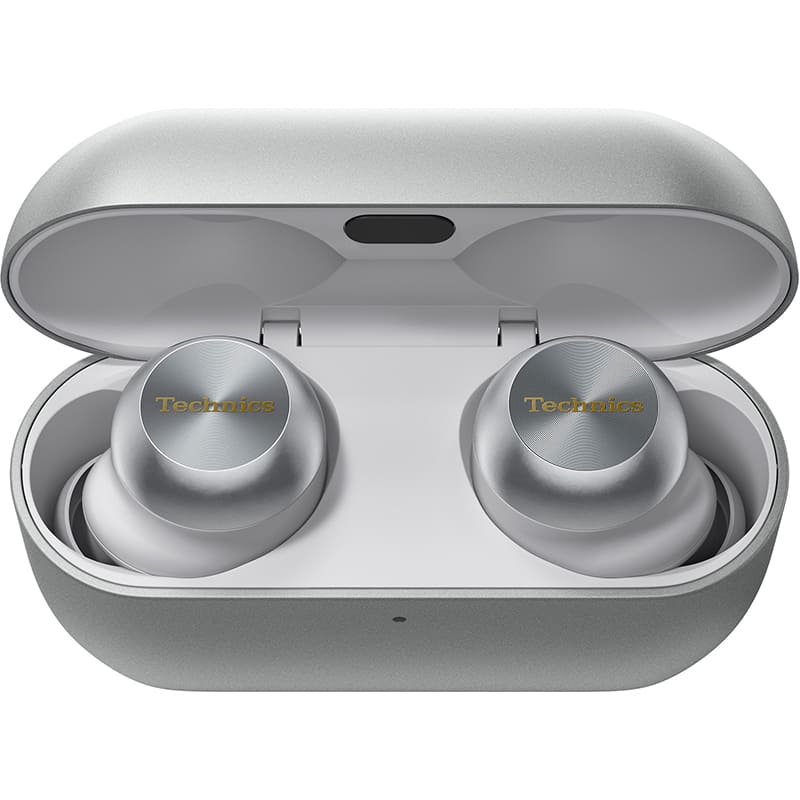 Гарнітура TECHNICS EAH-AZ100 Silver (EAH-AZ100E-S) Додатково Багатоточкове з'єднання до 3 пристроїв одночасно; Технологія Voice Focus із штучним інтелектом; Відстеження положення голови; Просторовий звук, оптимізований для Dolby Atmos
