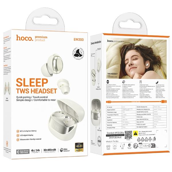 Гарнитура HOCO EW200 Milky White (6942007632645) Конструкция внутриканальные (в ушной канал)