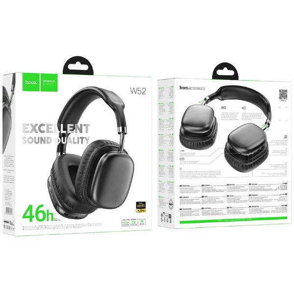 Гарнитура HOCO W52 Wonderful Black (6942007646543) Конструкция накладные (накладываются на ухо)