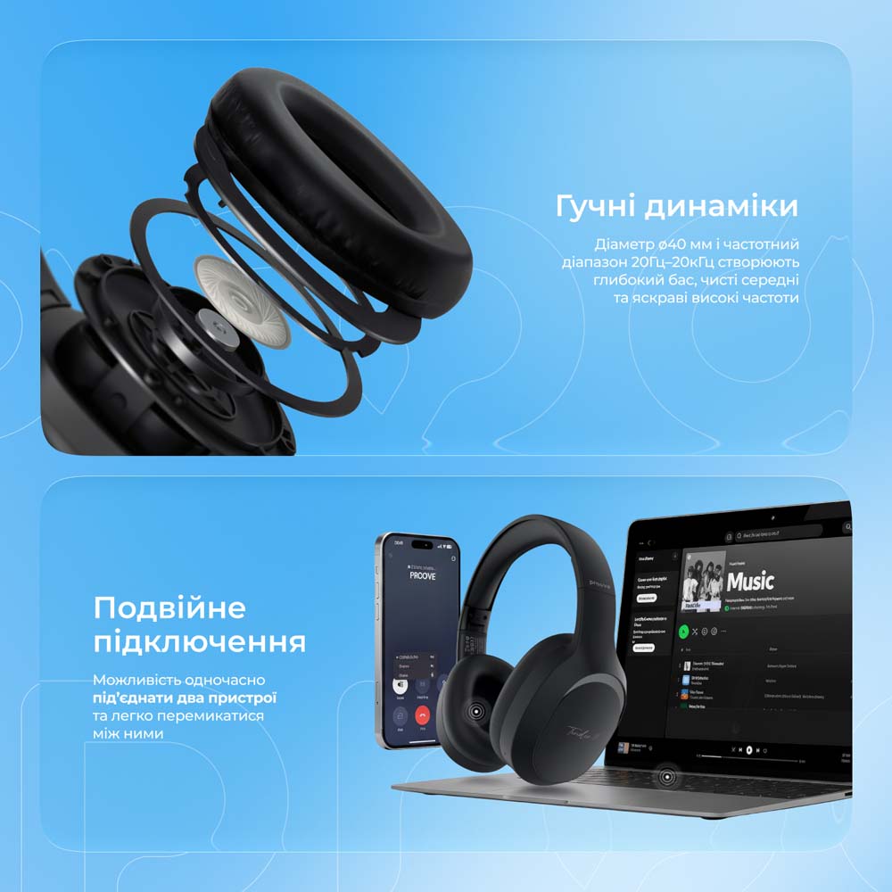 Покупка Гарнитура PROOVE Tender 2 APP Black (HPTR2001AP01)