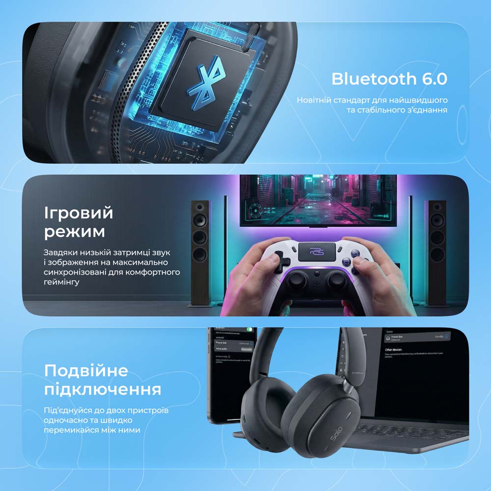 Внешний вид Гарнитура PROOVE Solo with ANC APP Black (HPSL0001AP01)