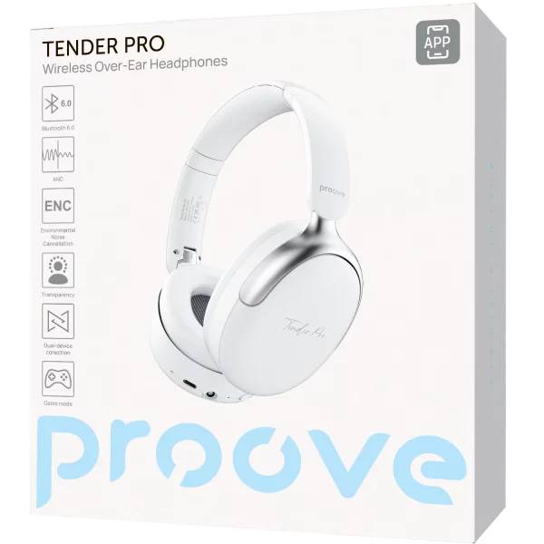 Гарнитура PROOVE Tender Pro APP White (HPTP0001AP02) Гарнитура PROOVE Tender Pro APP White (HPTP0001AP02) Крепление дуга (над головой)