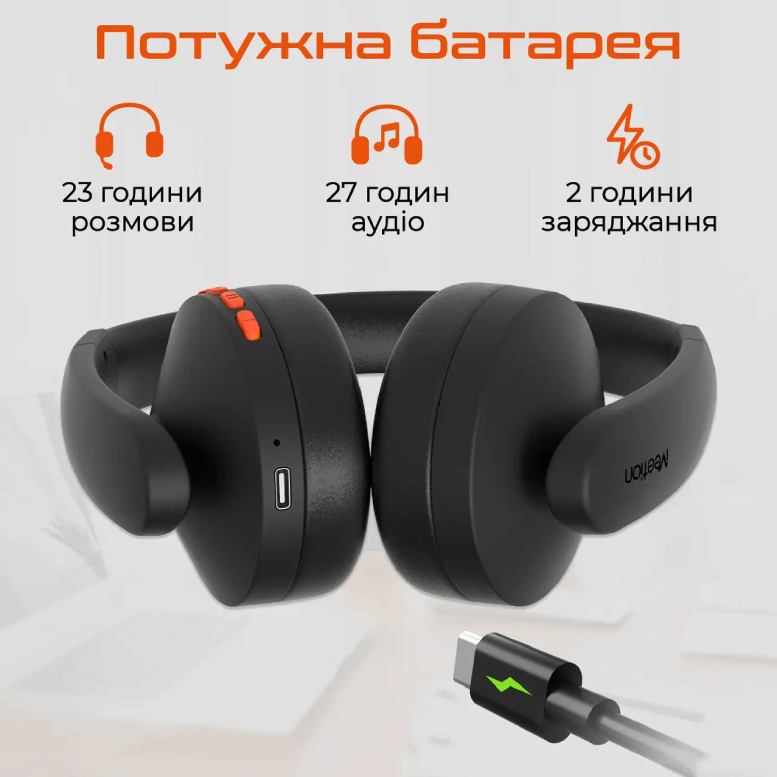 Гарнитура MEETION MT-BTH003-A Black/Orange Акустическое оформление закрытые