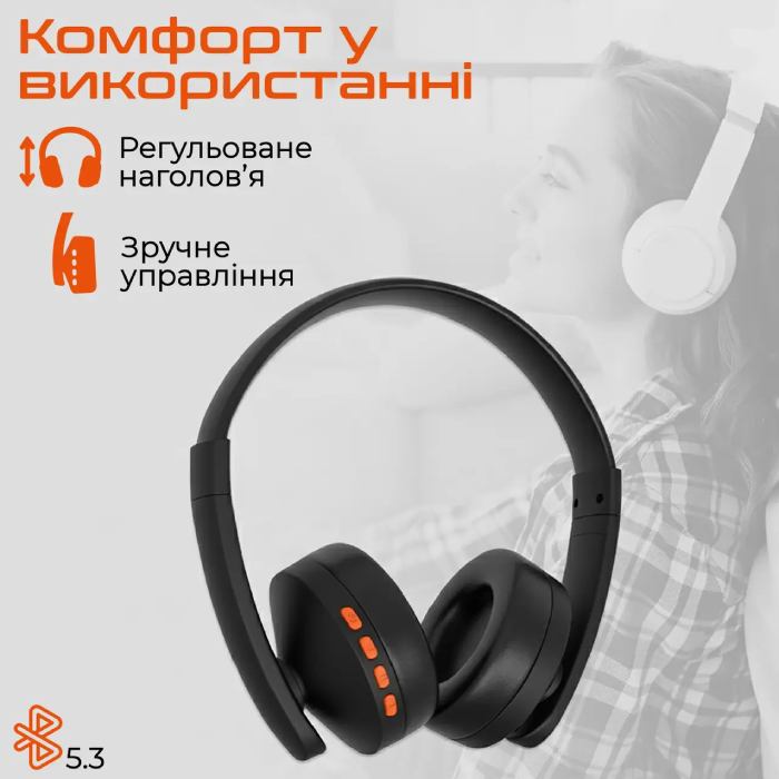 Гарнитура MEETION MT-BTH003-A Black/Orange Крепление дуга (над головой)
