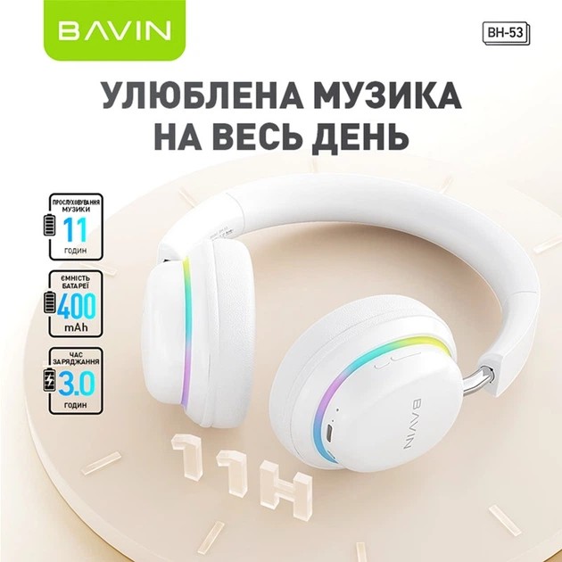 Зовнішній вигляд Гарнітура BAVIN BH-53 Black (HB-BH-53 BK)