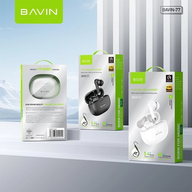 Гарнітура BAVIN BAVIN-77 Hi-Res White (HB-BA-77 WH) Вид гарнітура