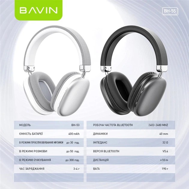 Покупка Гарнітура BAVIN BH-55 Hi-Res Black (HB-BH-55 BK)