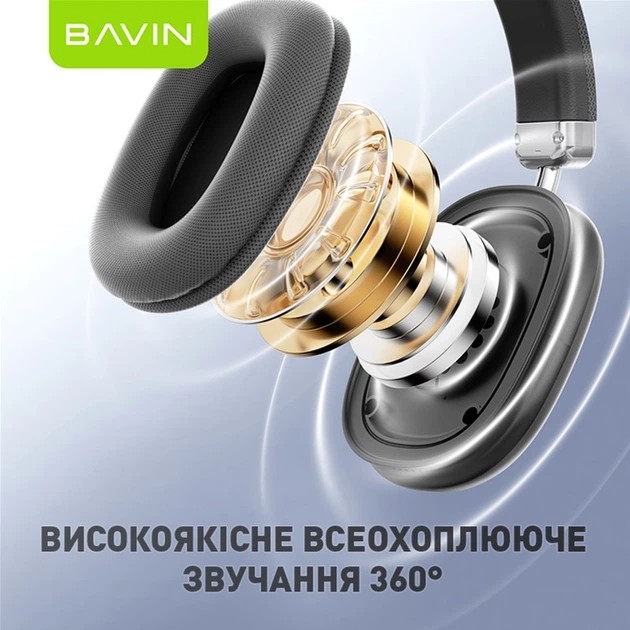 Замовити Гарнітура BAVIN BH-55 Hi-Res Black (HB-BH-55 BK)