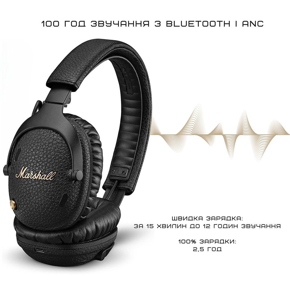 Фото Гарнитура MARSHALL Monitor III ANC Black (1006861)