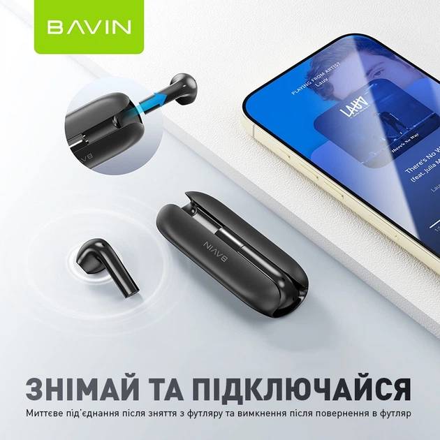 Гарнитура BAVIN BAVIN-79 Hi-Res White (HB-BA-79-WH) Конструкция вкладыши (в ушную раковину)