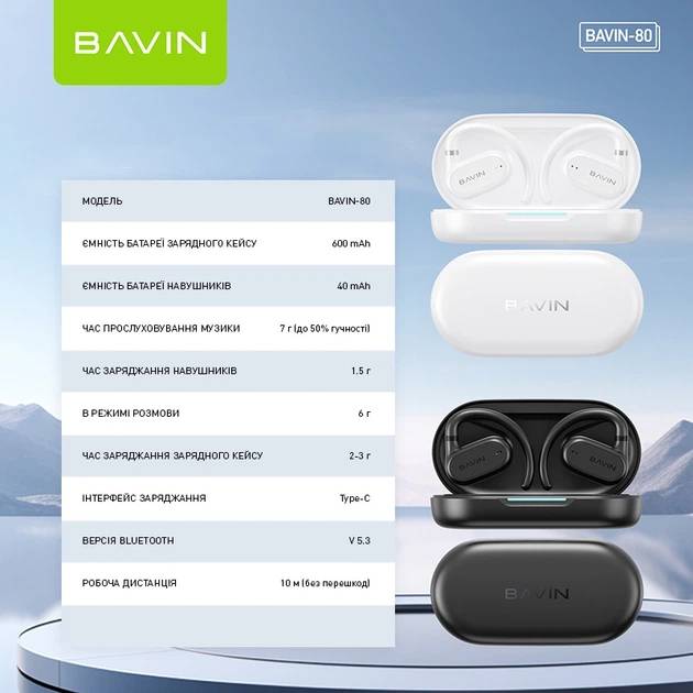 Покупка Гарнитура BAVIN BAVIN-80 Hi-Res Black (HB-BA-80-BK)