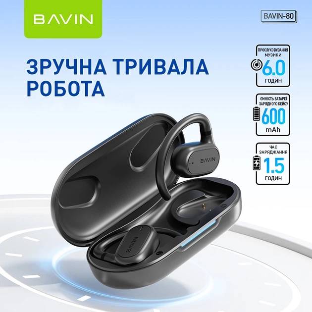 Гарнитура BAVIN BAVIN-80 Hi-Res Black (HB-BA-80-BK) Вид гарнитура