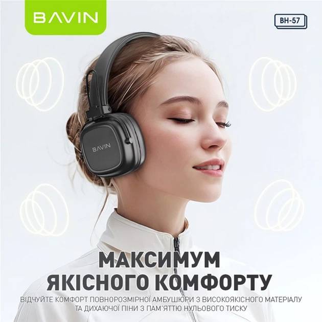 Внешний вид Гарнитура BAVIN BH-57 Hi-Res Black (HB-BH-57 BK)