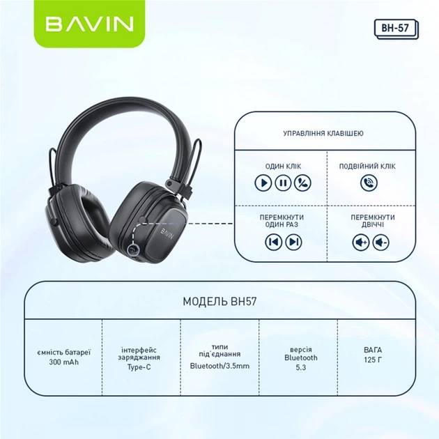Покупка Гарнитура BAVIN BH-57 Hi-Res Black (HB-BH-57 BK)