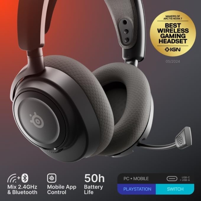 Изображение Гарнитура STEELSERIES Arctis Nova 7 Gen 2 Wireless Black (61730)