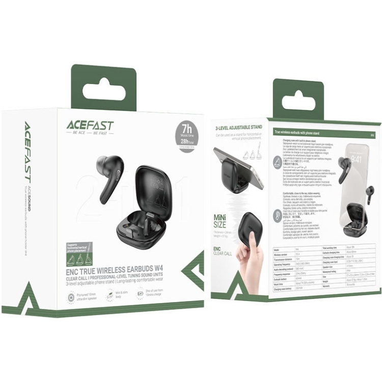 Гарнітура ACEFAST W4 Black (6974316285014) Акустичне оформлення закриті