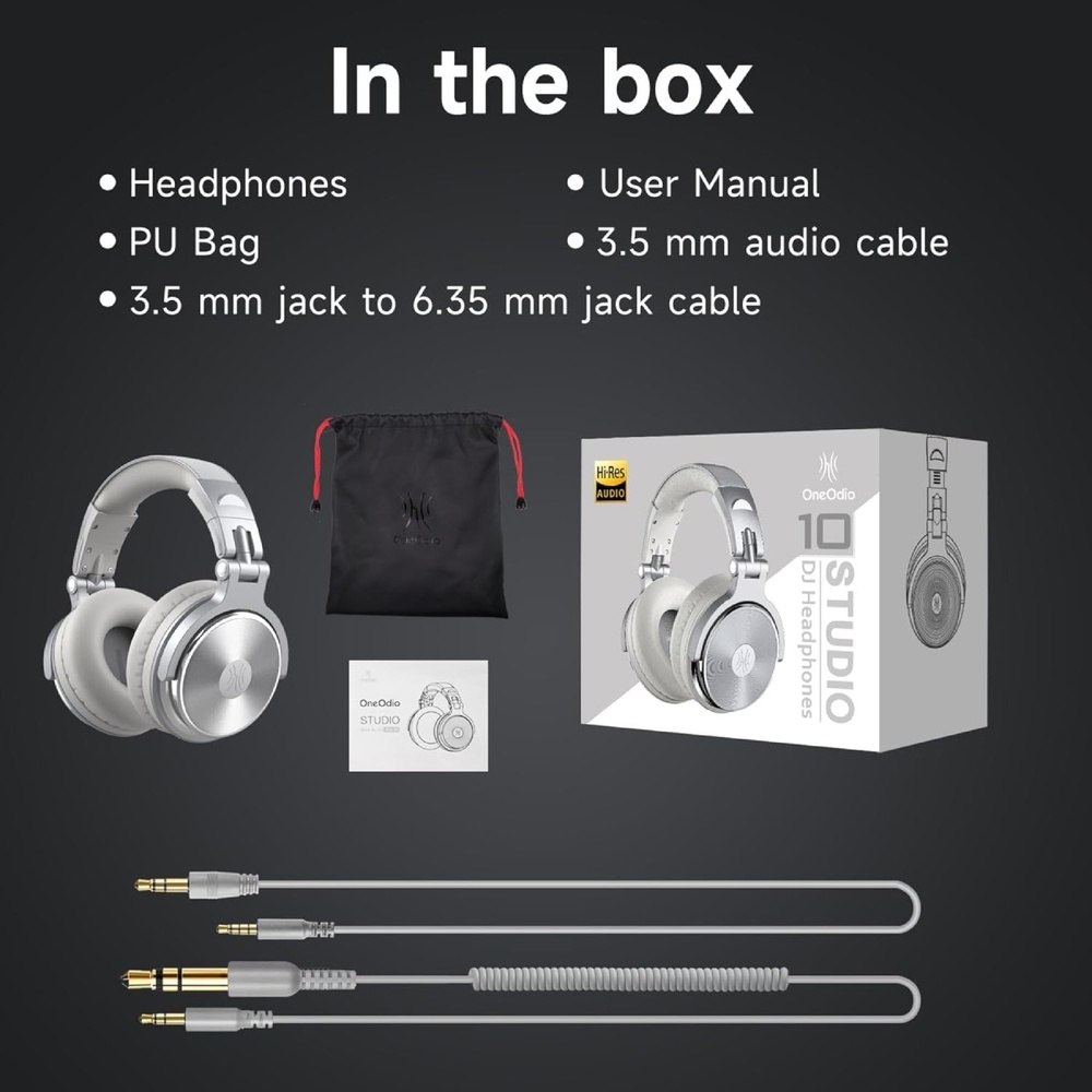 Гарнітура ONEODIO Pro 10 Silver Конструкція накладні (накладаються на вухо)