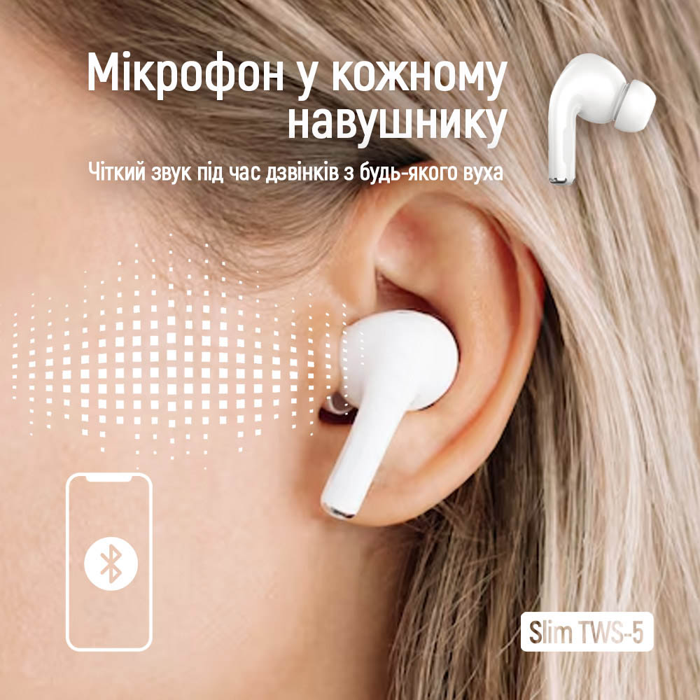 В Фокстрот Гарнитура COLORWAY СolorWay Slim TWS-5 Earbuds White (CW-TWS5WT)