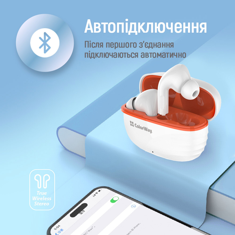 Покупка Гарнитура COLORWAY СolorWay Slim TWS-5 Earbuds White (CW-TWS5WT)