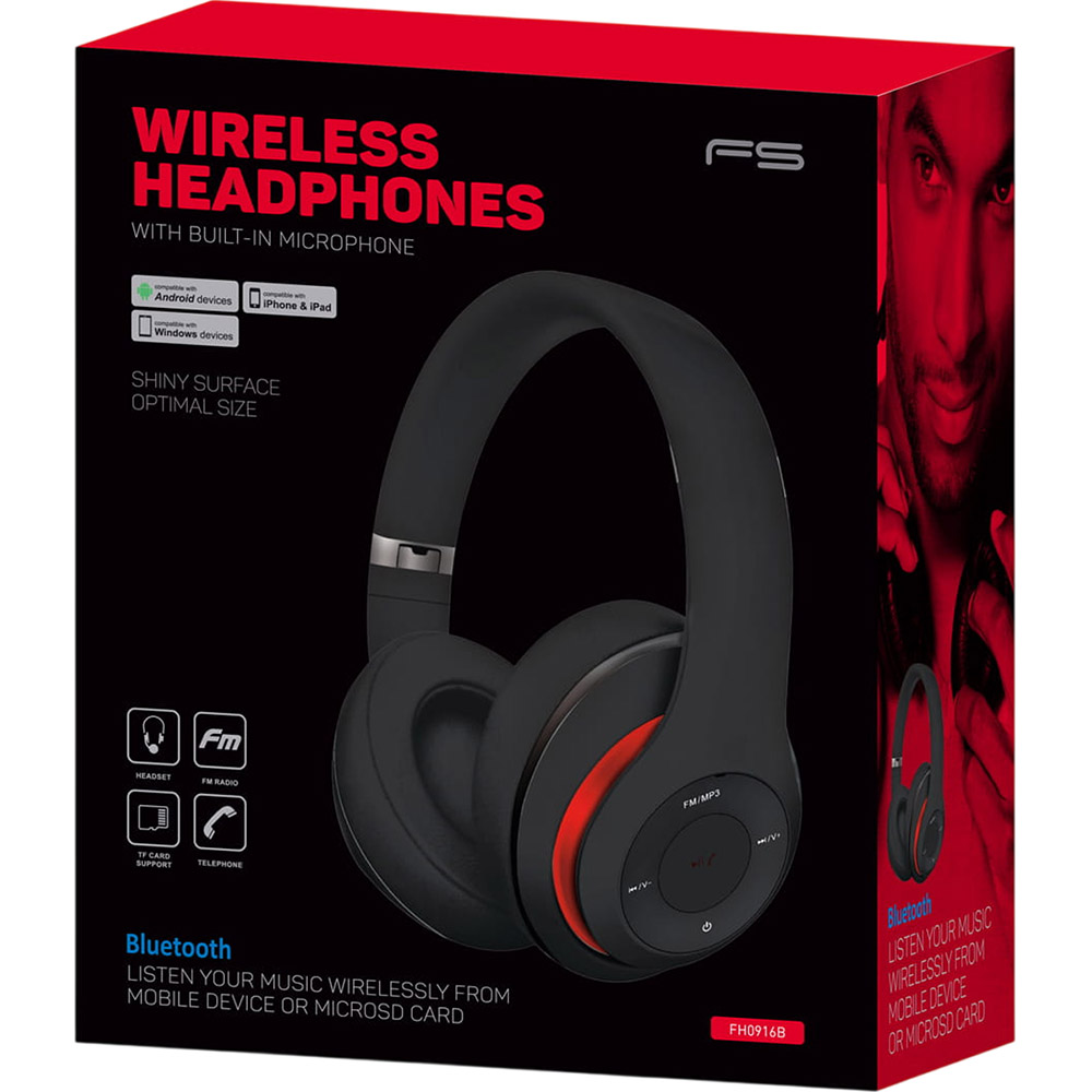 Гарнитура FREESTYLE Headset Bluetooth Black (FH0916B) Конструкция полноразмерные (полный обхват уха)