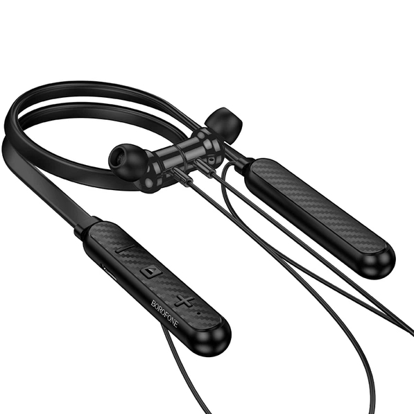 Зовнішній вигляд Гарнітура BOROFONE BE72 Sun neck hanging BT Black (6941991124518)