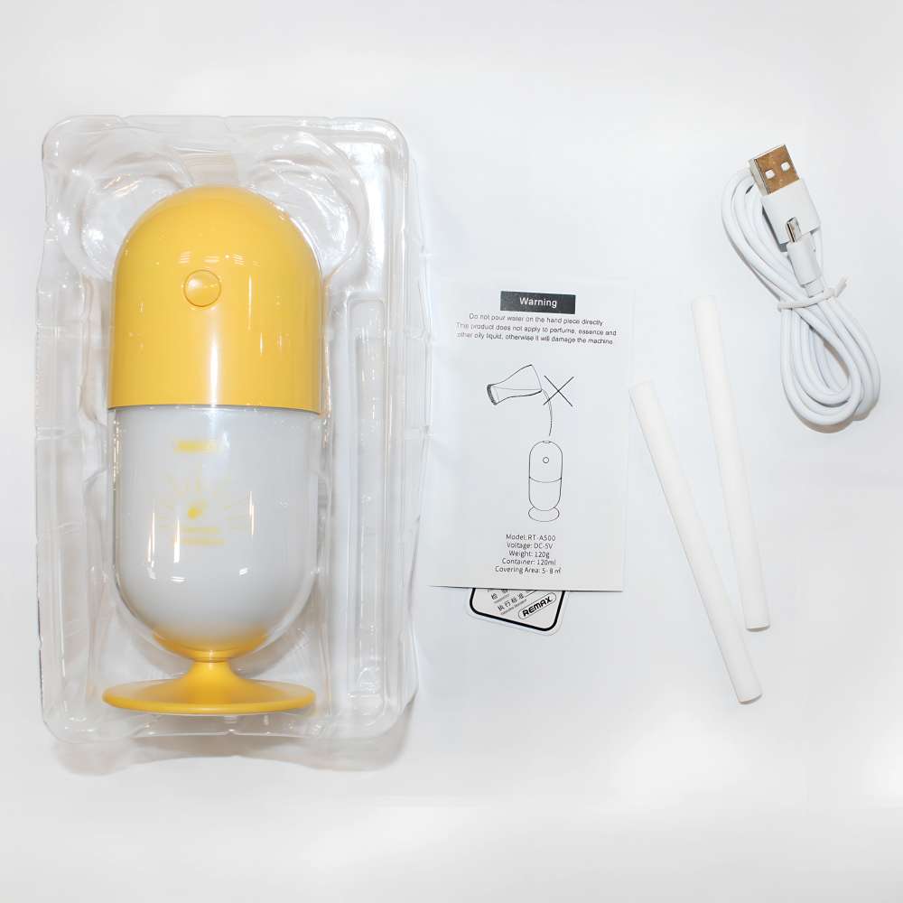 Увлажнитель воздуха REMAX RT-A500 Capsule Mini Humidifier Yellow (6954851281870) Мощность 2