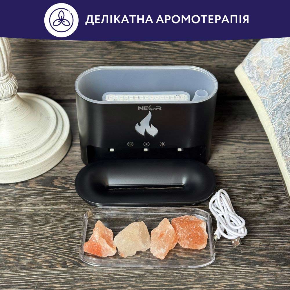 Увлажнитель воздуха NEOR FLAME AROMA 25ML10 BK Особенности ночник