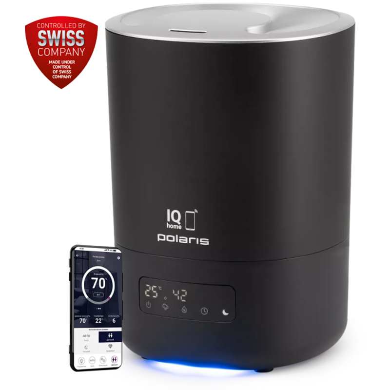 Зволожувач повітря POLARIS PUH 4606 IQ Wi-Fi Black Тип зволоження ультразвуковий