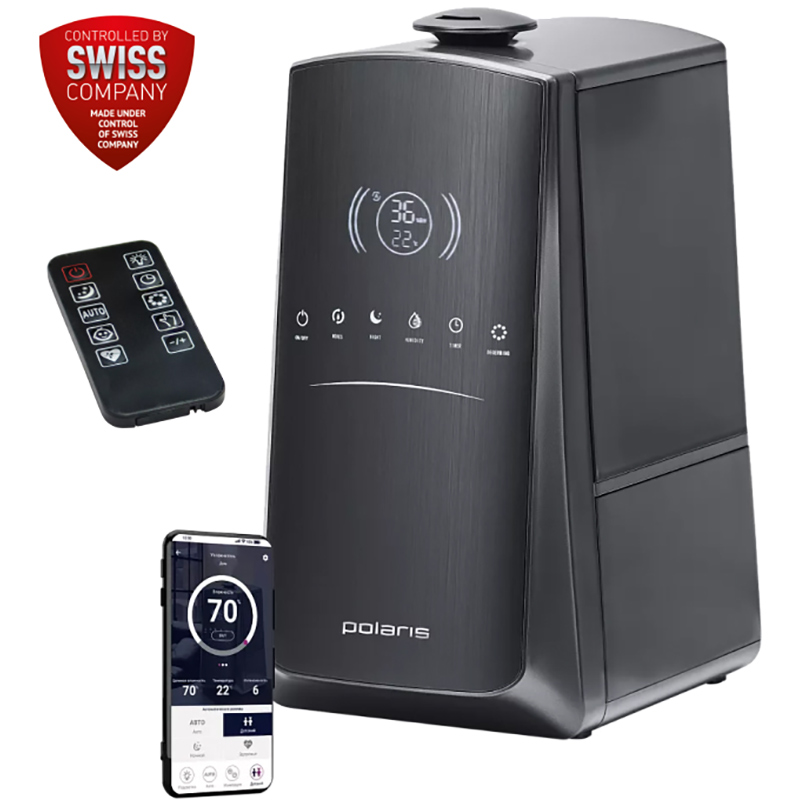 Зволожувач повітря POLARIS PUH 2709 IQ Wi-Fi Black Тип зволоження ультразвуковий