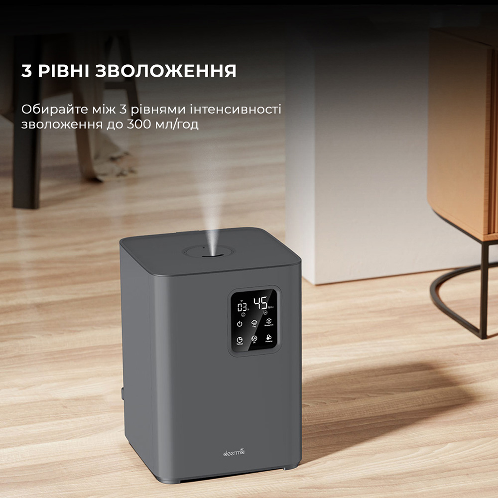Увлажнитель воздуха DEERMA DEM-F952W Функции управления регулировка интенсивности испарения