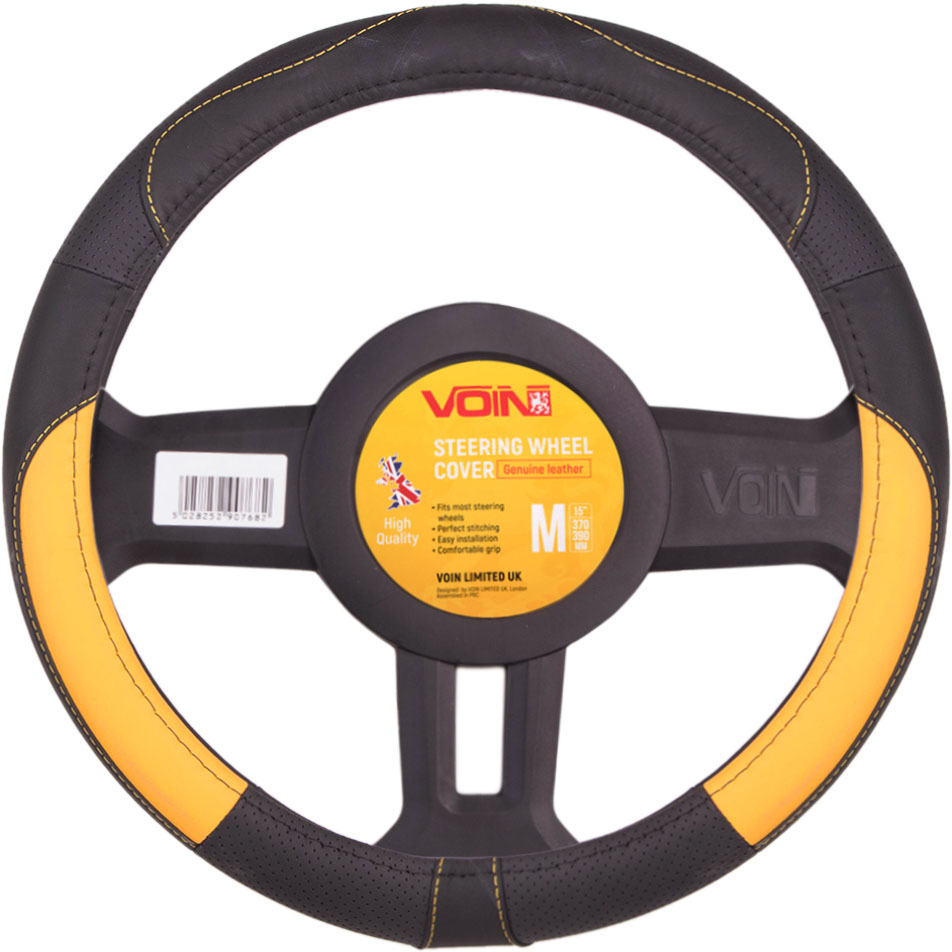 

Чехол на руль VOIN VLOD-L2031 BK/YL M Black-Yellow (VLOD-L2031 BK/YL M (25)), Чохол на кермо VLOD-L2031 BK/YL M