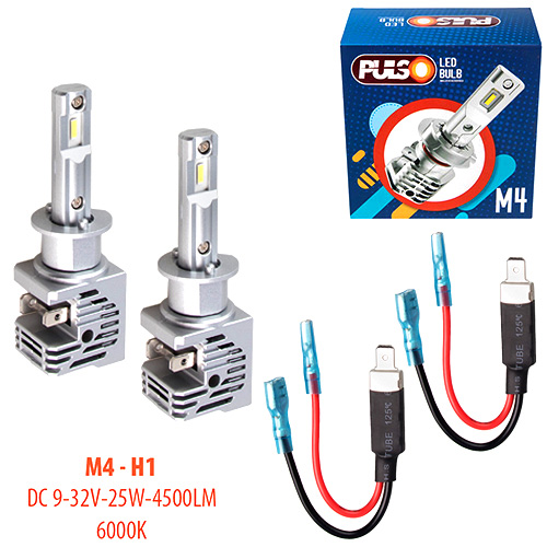 

Лампа PULSO M4/H1/LED-chips CREE/9-32v/2x25w/4500Lm/6000K 2шт (M4-H1 (60)), Лампи PULSO M4/H1/LED-chips