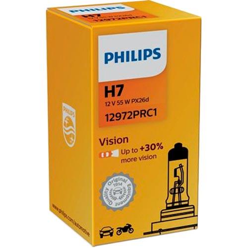 Автолампа галогенная Philips Vision 55W (PS 12972 PR C1) Совместимость универсальные