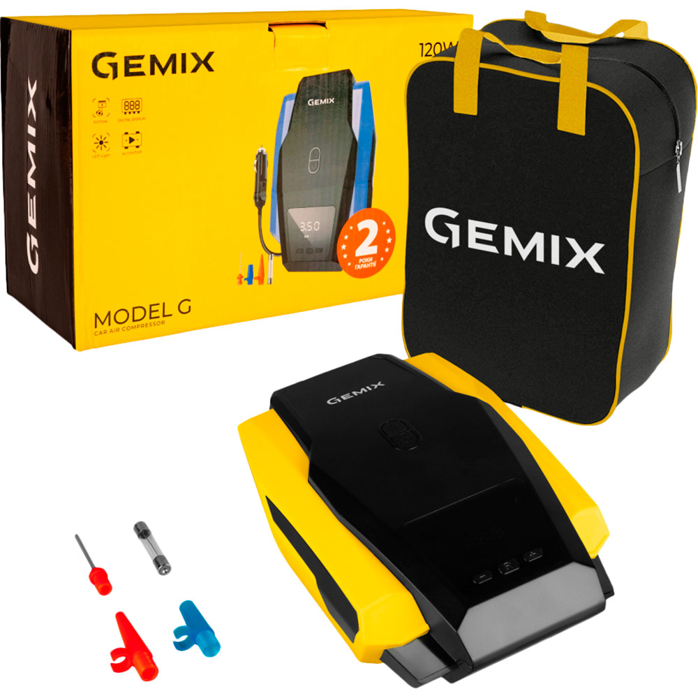 Автомобильный компрессор GEMIX Model G Black/Yellow (10700093) Совместимость универсальные