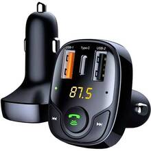FM трансмиттер PROOVE Power PD-01 2USB+Type-C (44885black)