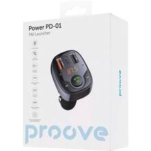 FM трансмиттер PROOVE Power PD-01 2USB+Type-C (44885black)
